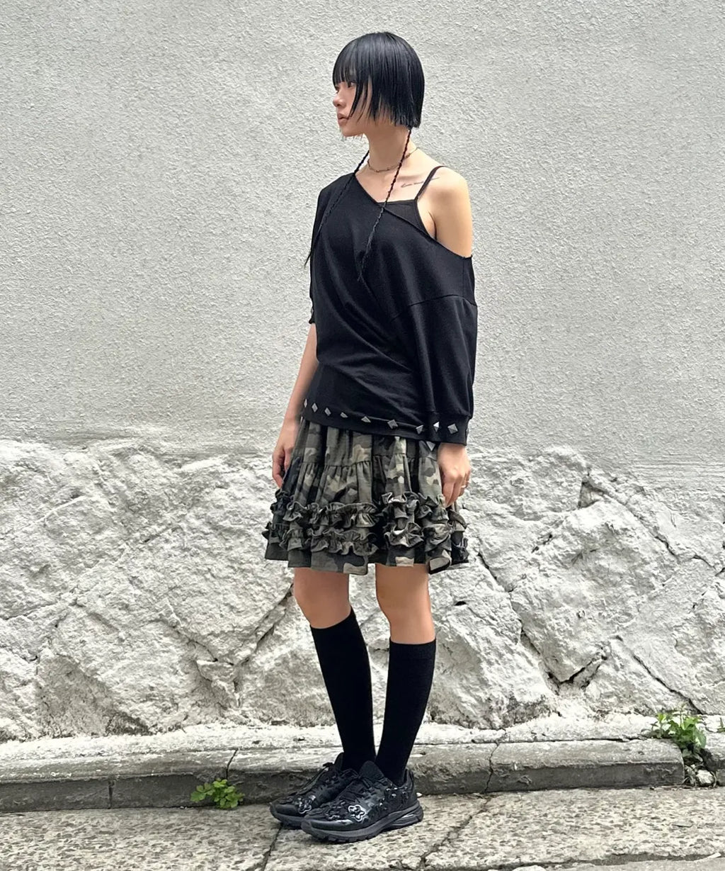 【𝘱𝘳𝘦-𝘰𝘳𝘥𝘦𝘳】SCULPTOR Stud Half Sleeve Sweatshirt Melange Gray