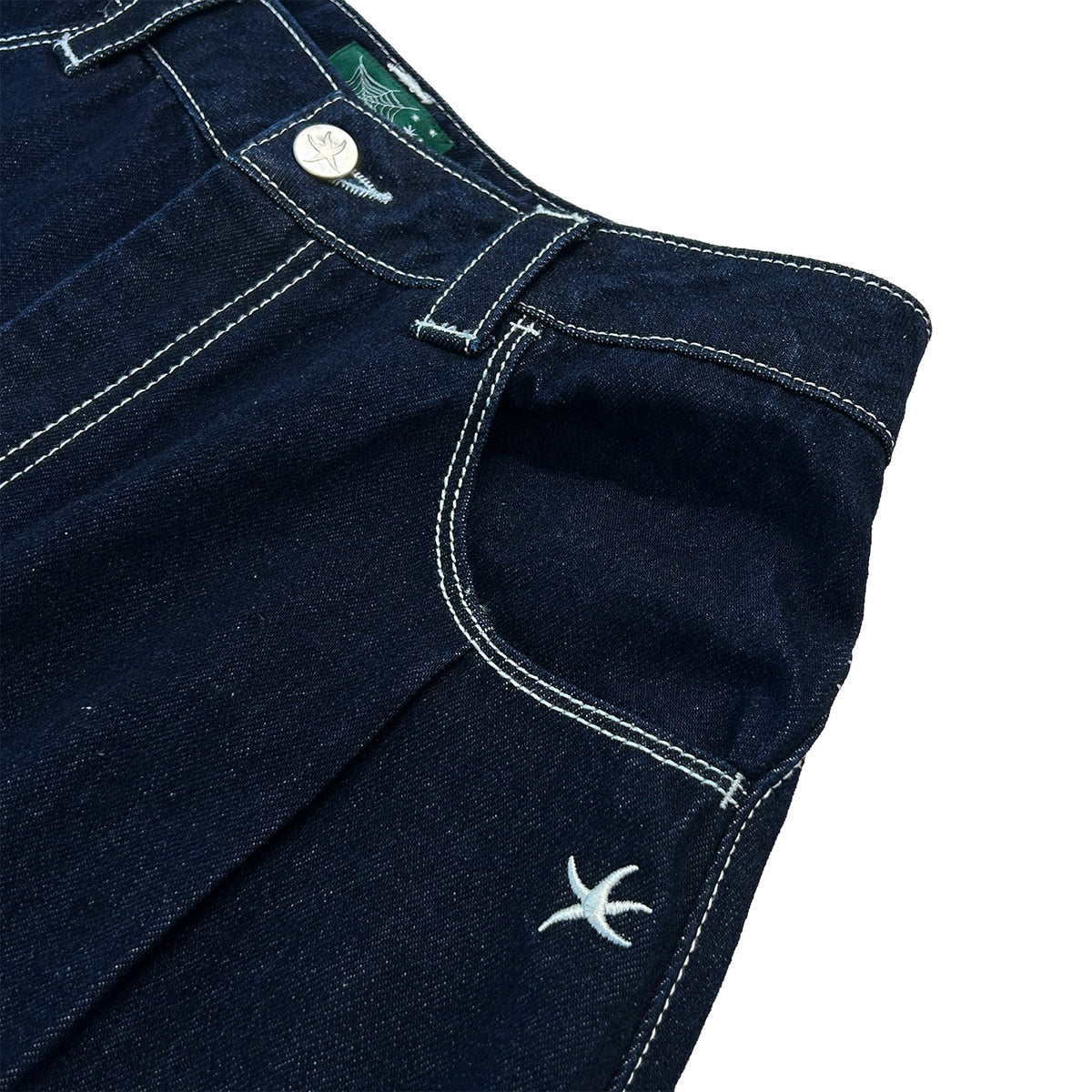 TCM BACK LOGO DENIM PANTS (NAVY)