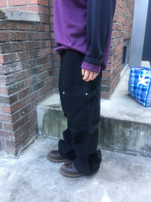 fatigue washed pants (black)