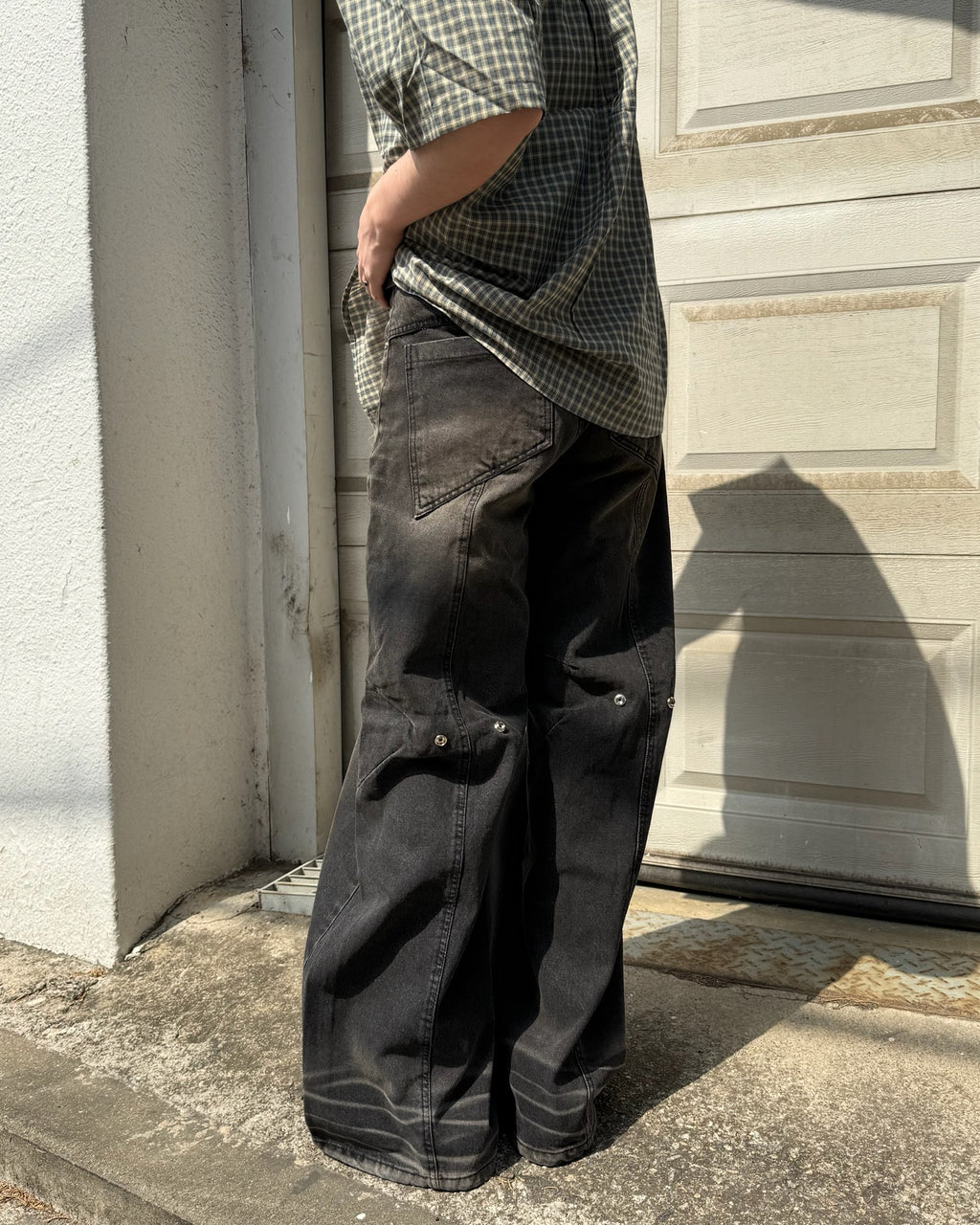 (in stock) bootcut flared jeans（black）