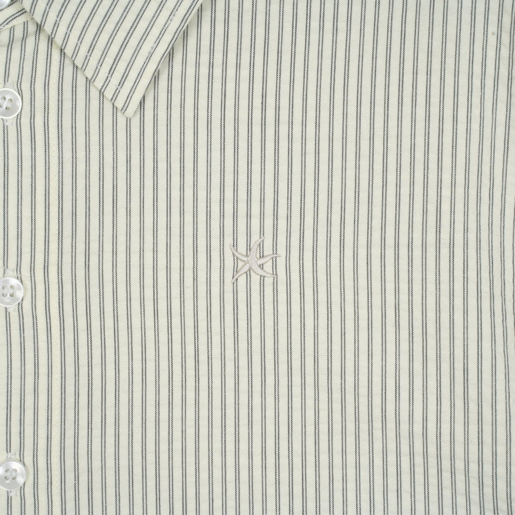 TCM MINI LOGO STRIPE HALF SHIRTS (BEIGE)