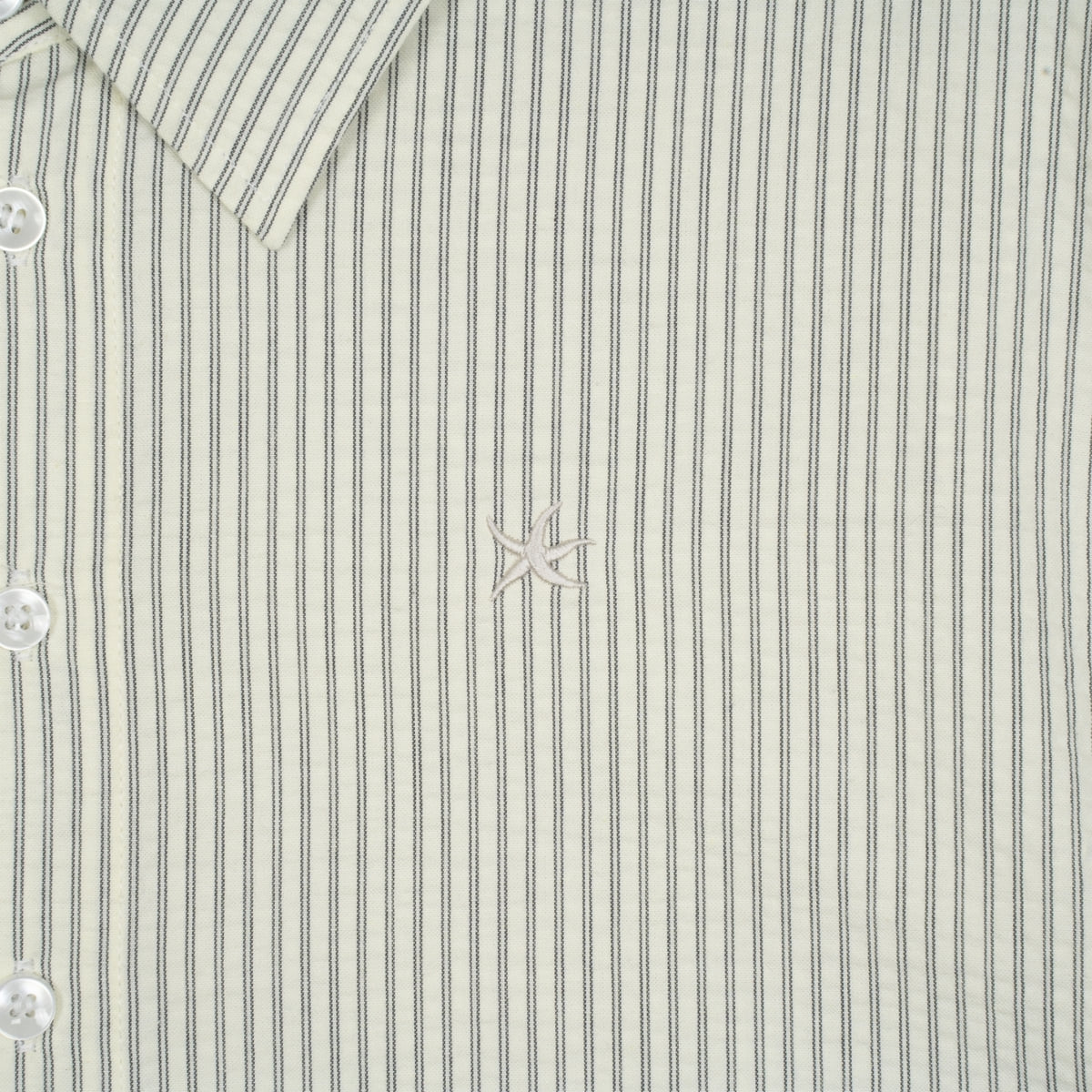 TCM MINI LOGO STRIPE HALF SHIRTS (BEIGE)
