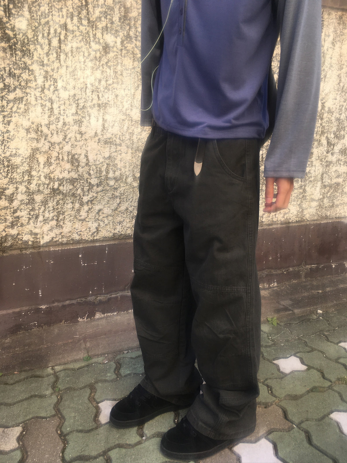 vintage washed cargo pants (charcoal)