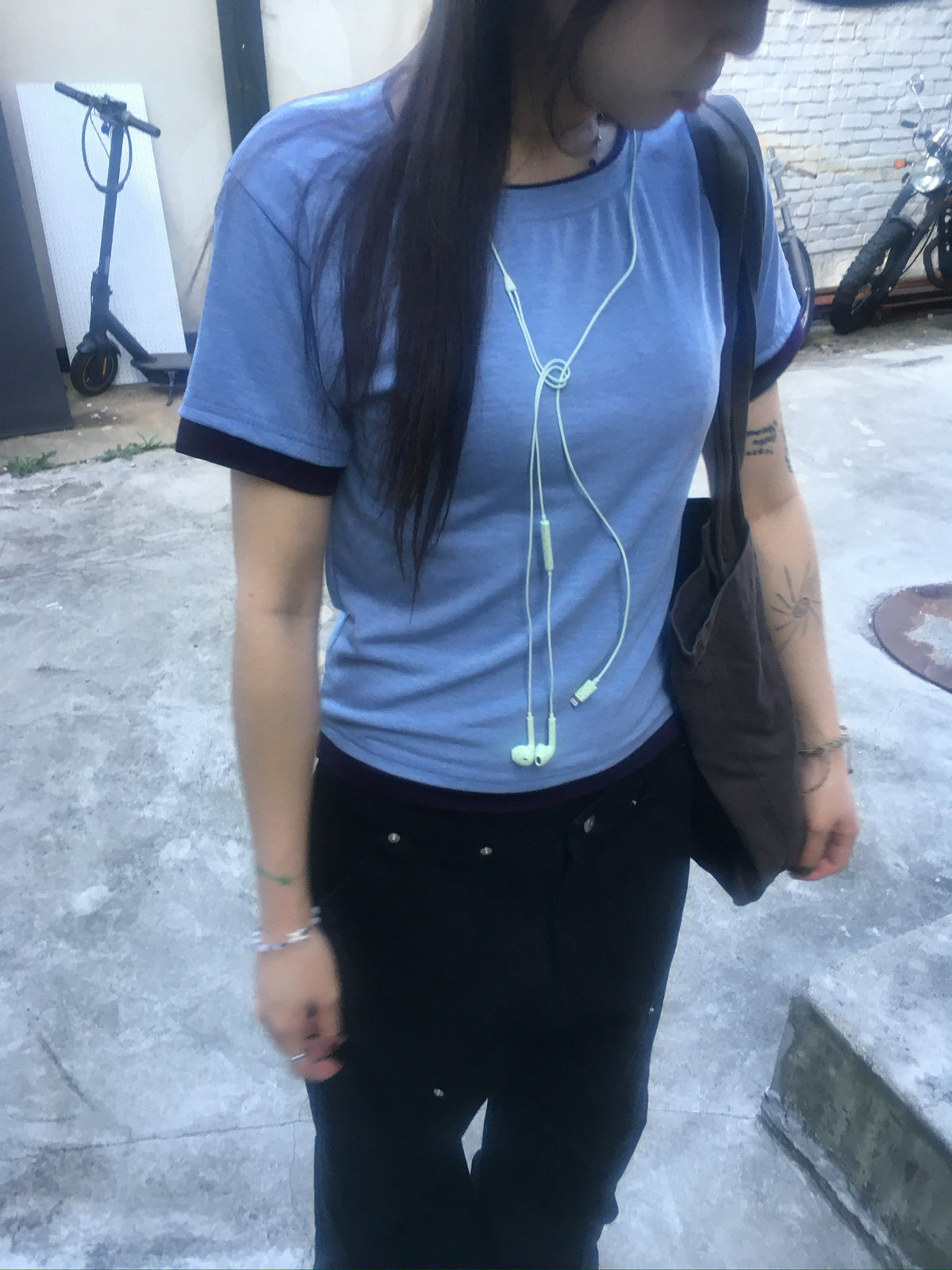 basic layer crop tee (purple)