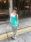lace trim layer ruffle top (mint)
