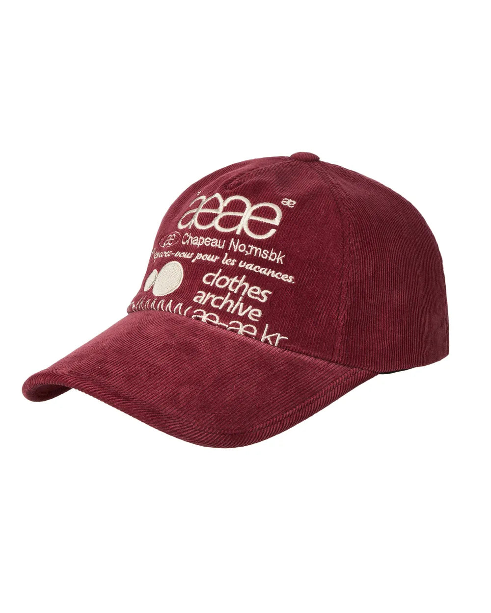 AEAE WEB LOGO CORDUROY CAP (BURGUNDY)