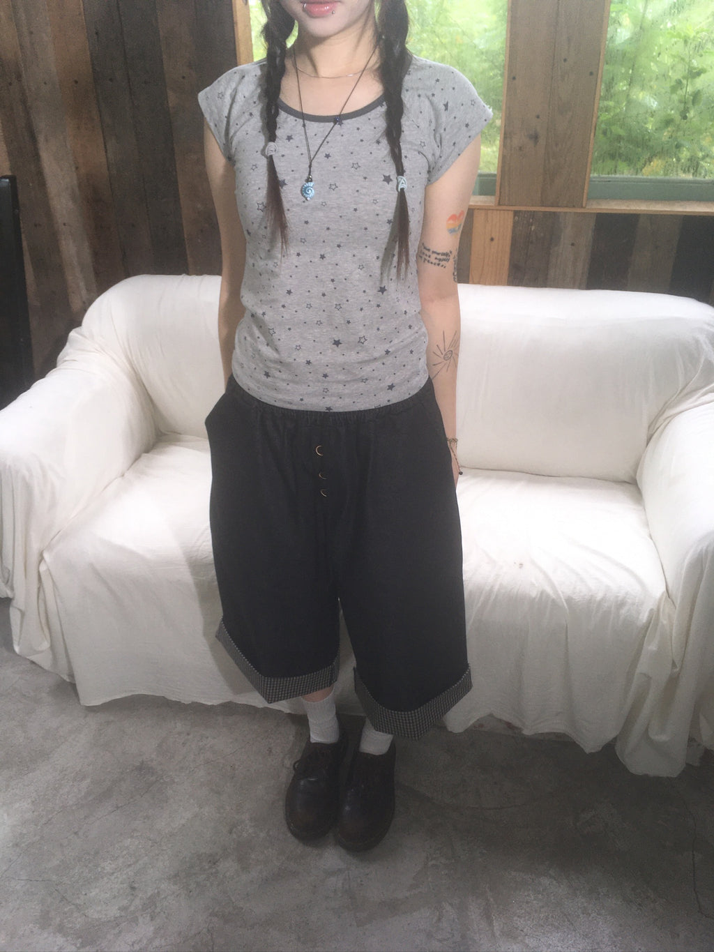 check roll-up pants