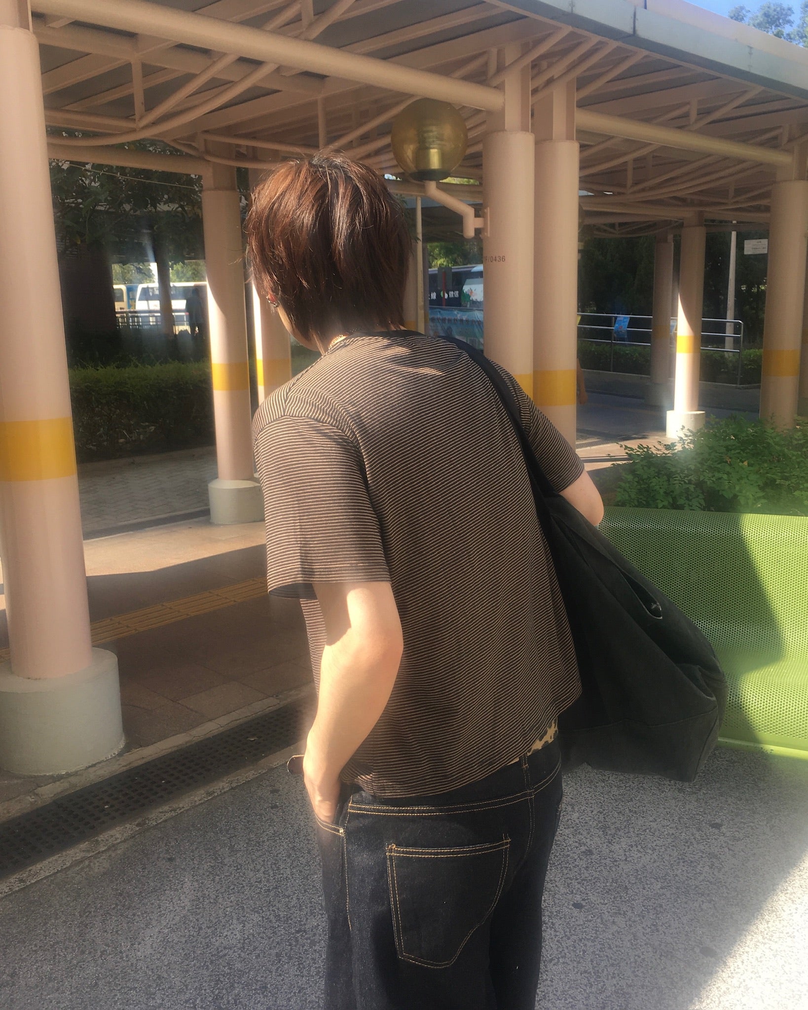 basic striped tee (black)