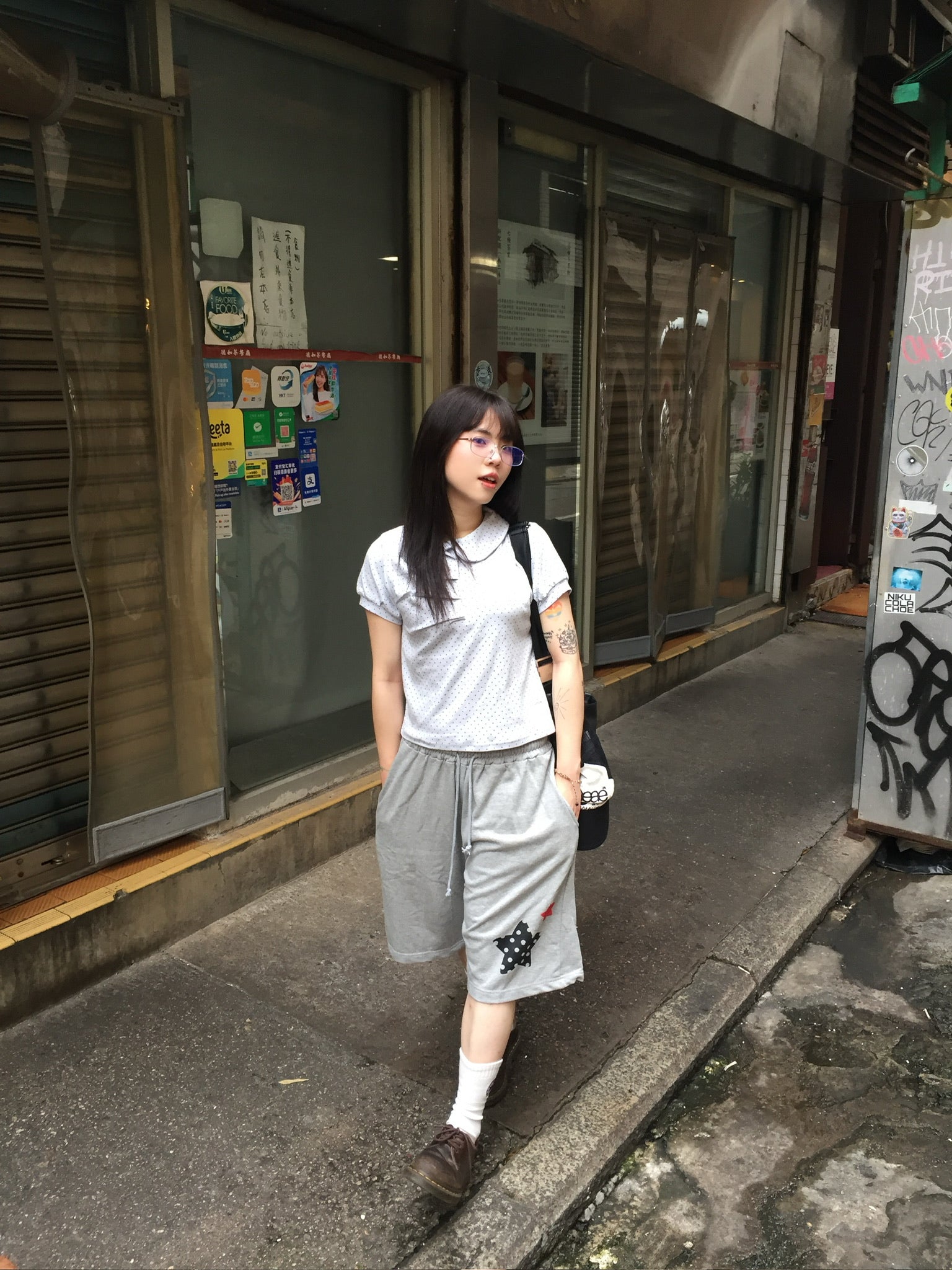 dot rounded puff tee (sky blue)