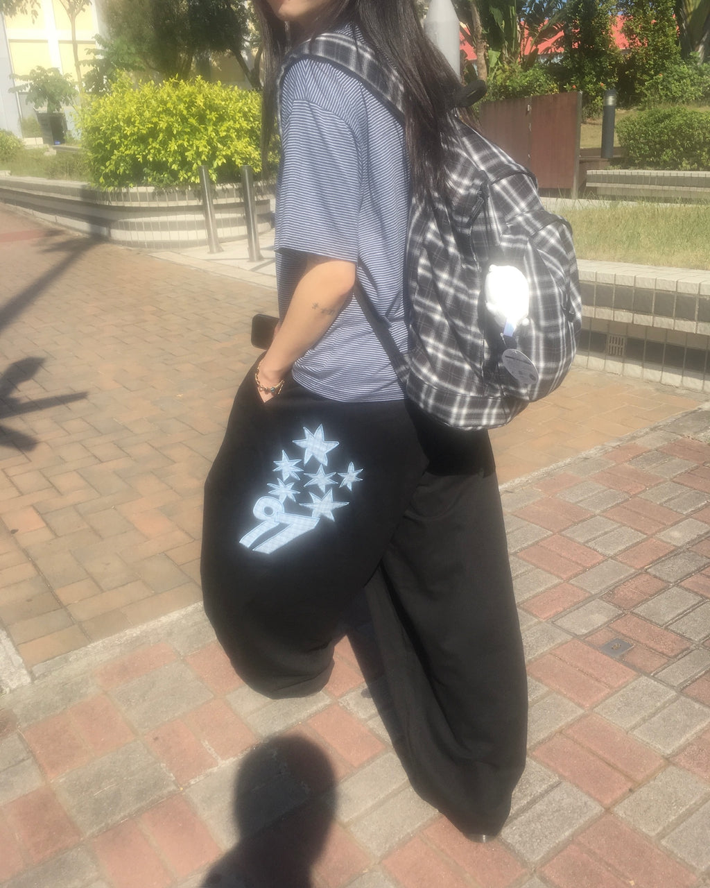 basic striped tee (navy)