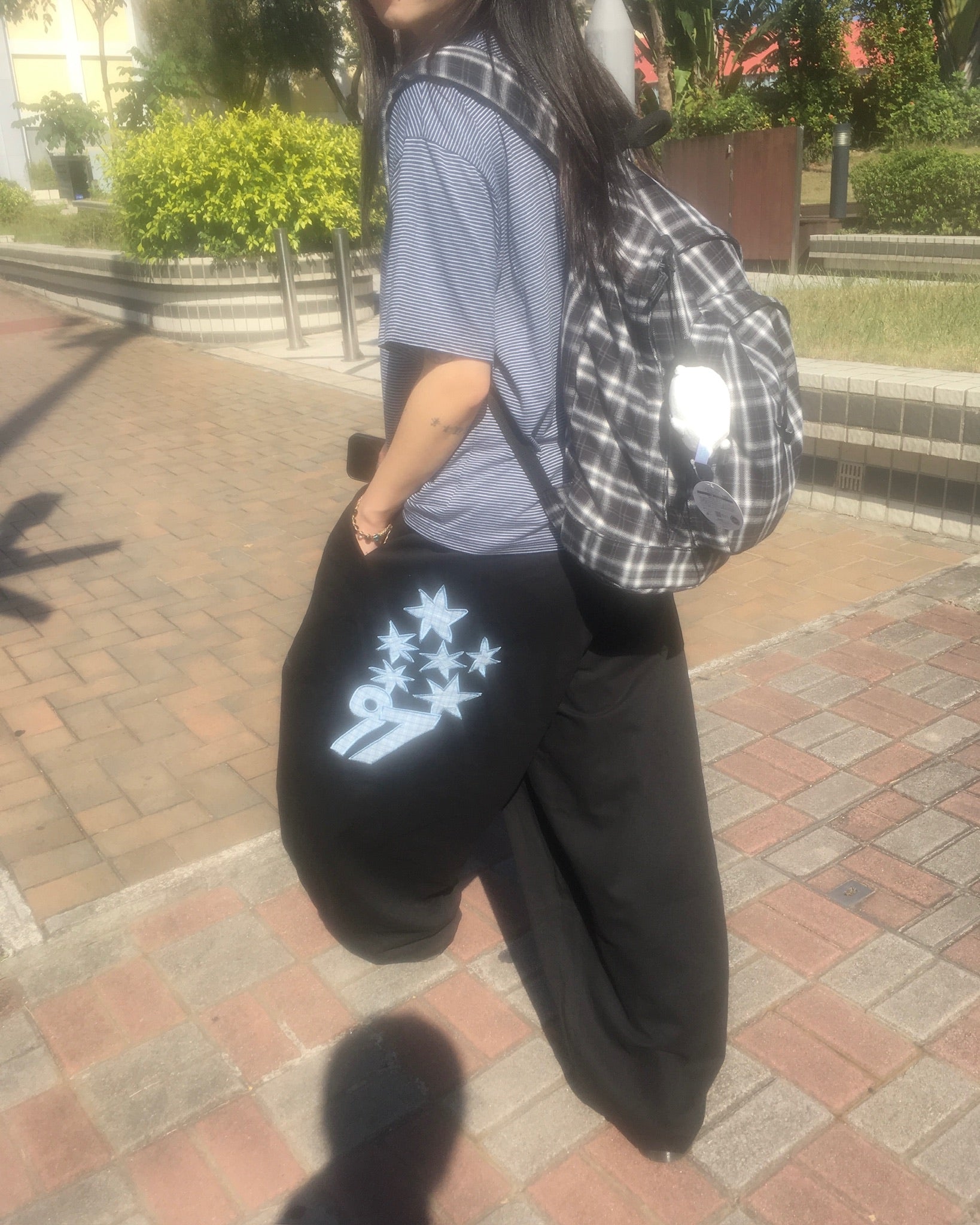 basic striped tee (navy)