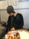 soft ruched beanie (charcoal)