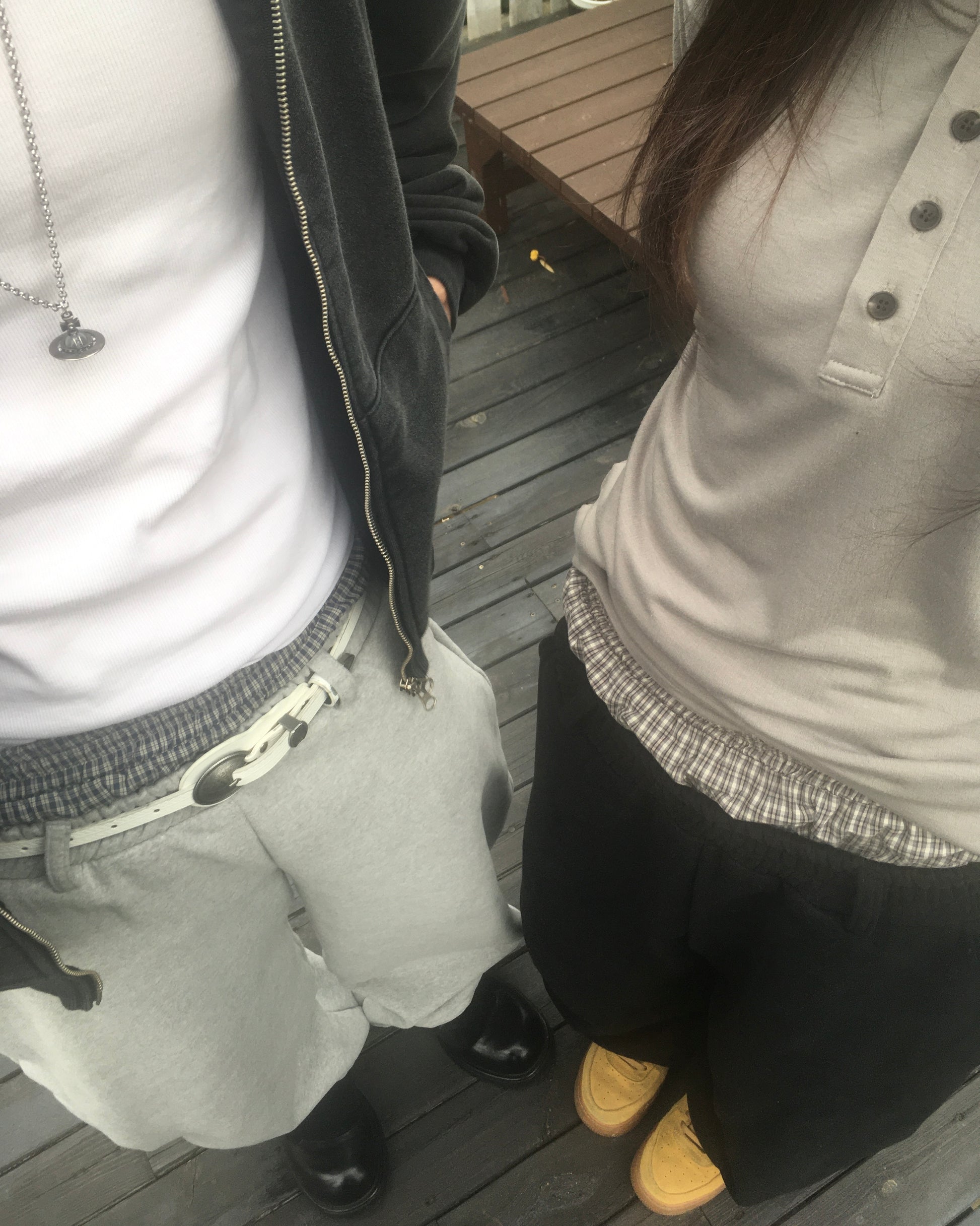 trunk layered sweat pants (black)