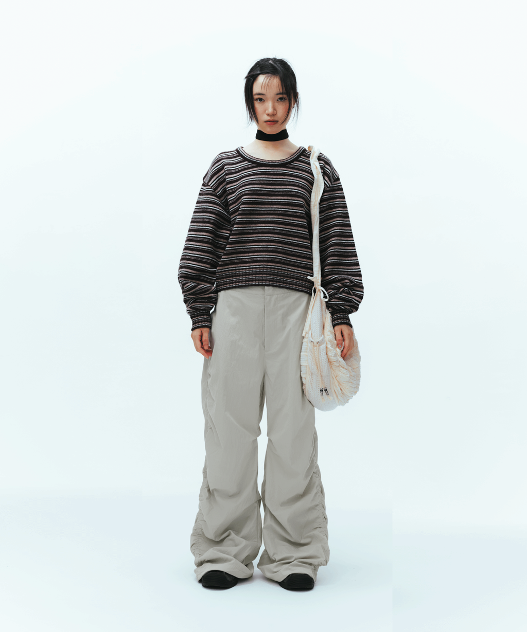 ✪【𝘱𝘳𝘦-𝘰𝘳𝘥𝘦𝘳】coyseio puckering pants (ivory)