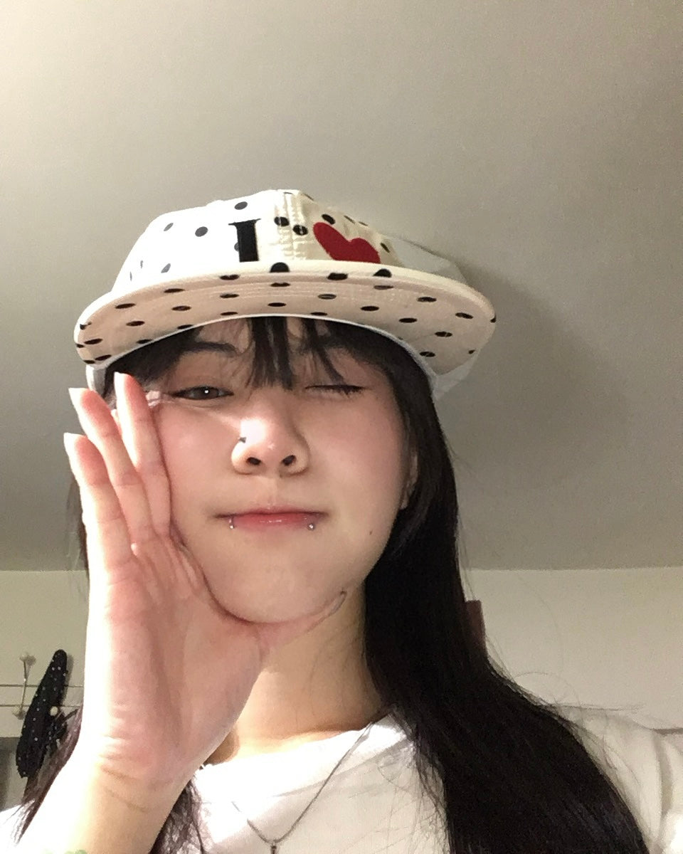 heart dot cap (beige)