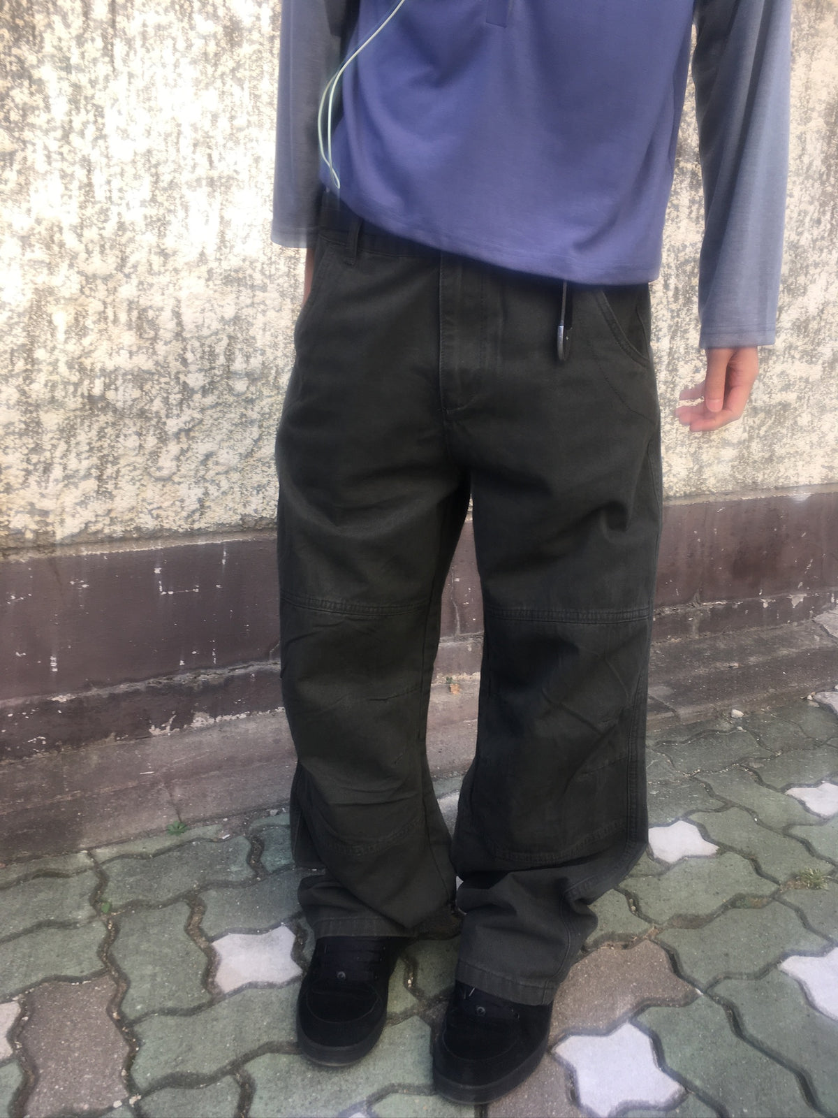 vintage washed cargo pants (charcoal)