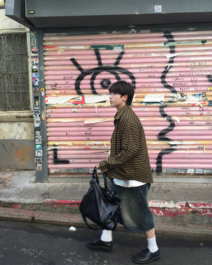 (in stock) crunch checked shirt (olive)