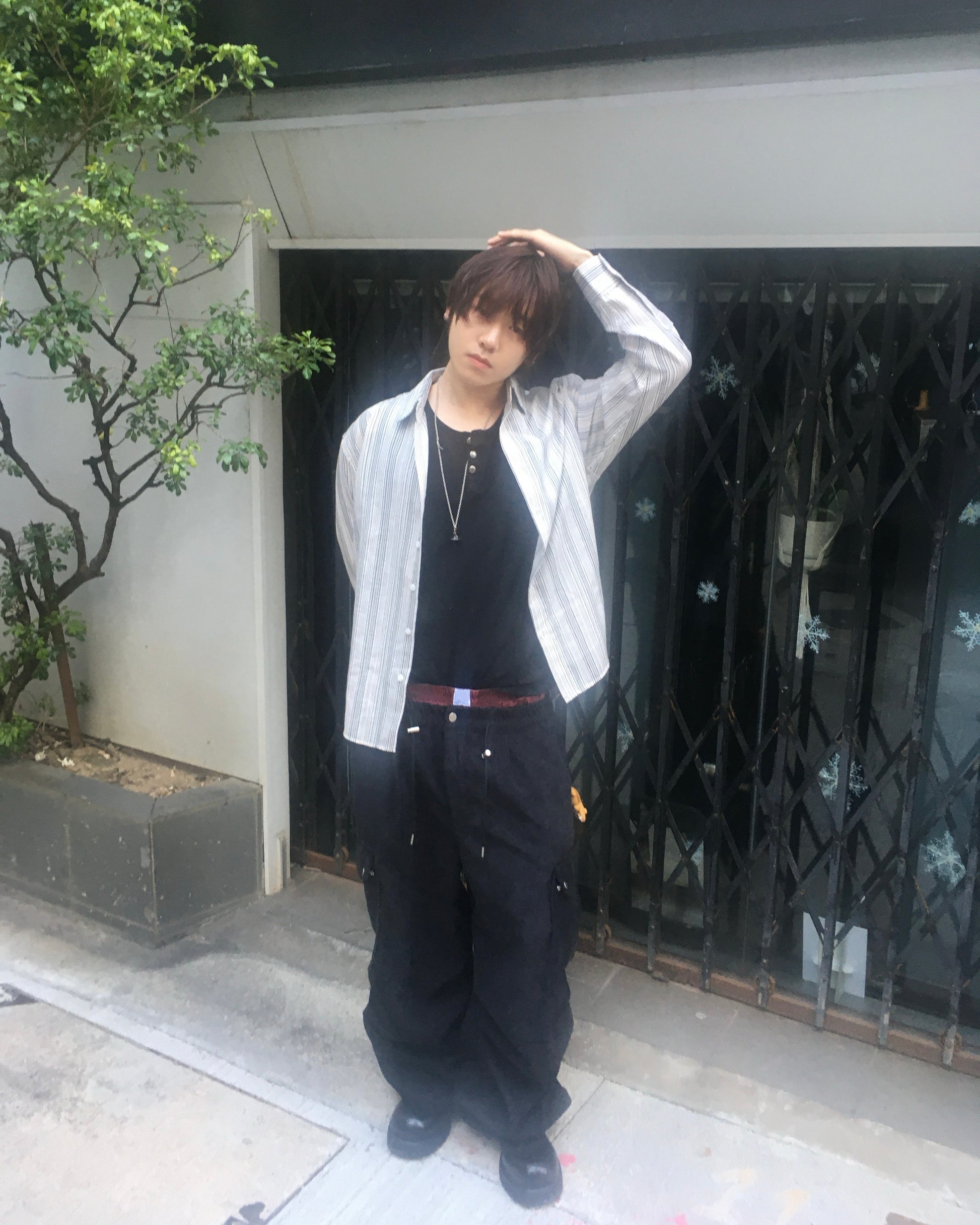 corduroy cargo pants (black)