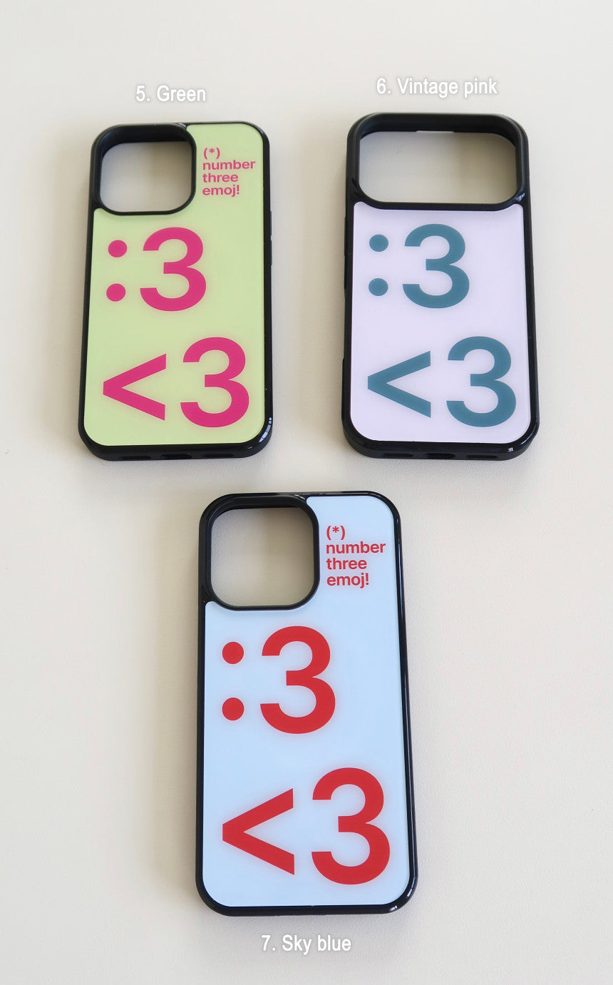 <3 emoji phone case+card slot (★SET)