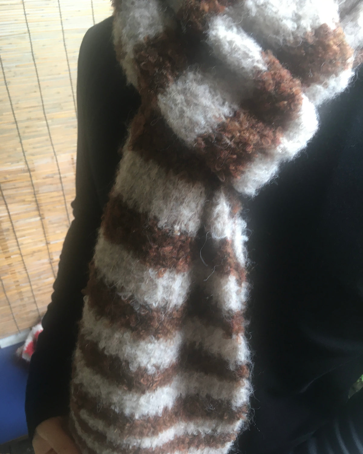 striped wool scarf (brown)