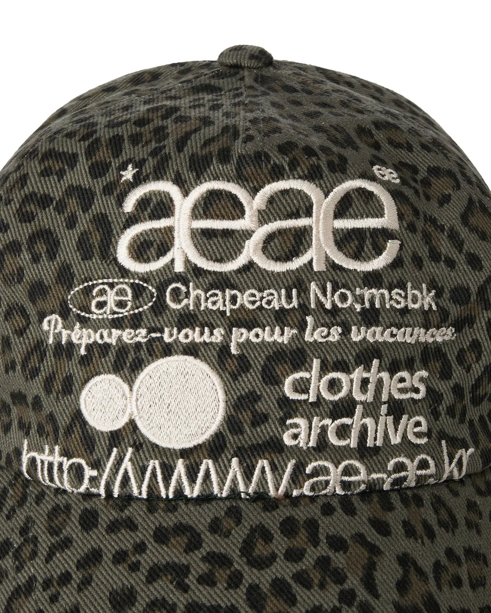 AEAE WEB LOGO LEOPARD CAP (KHAKI)