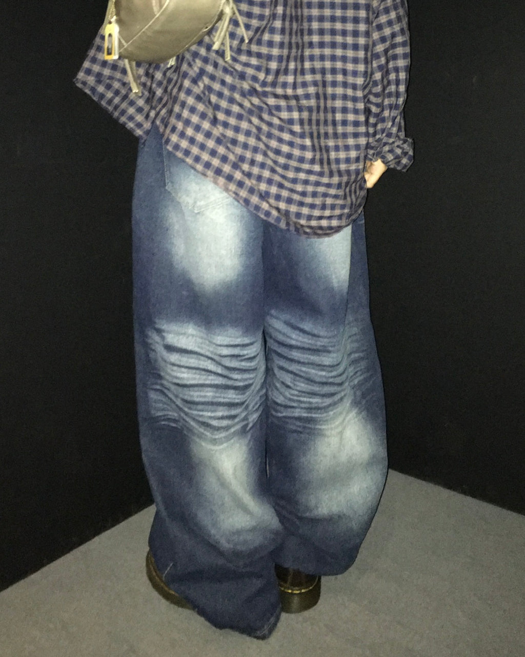 (in stock) simple smoke wide jeans