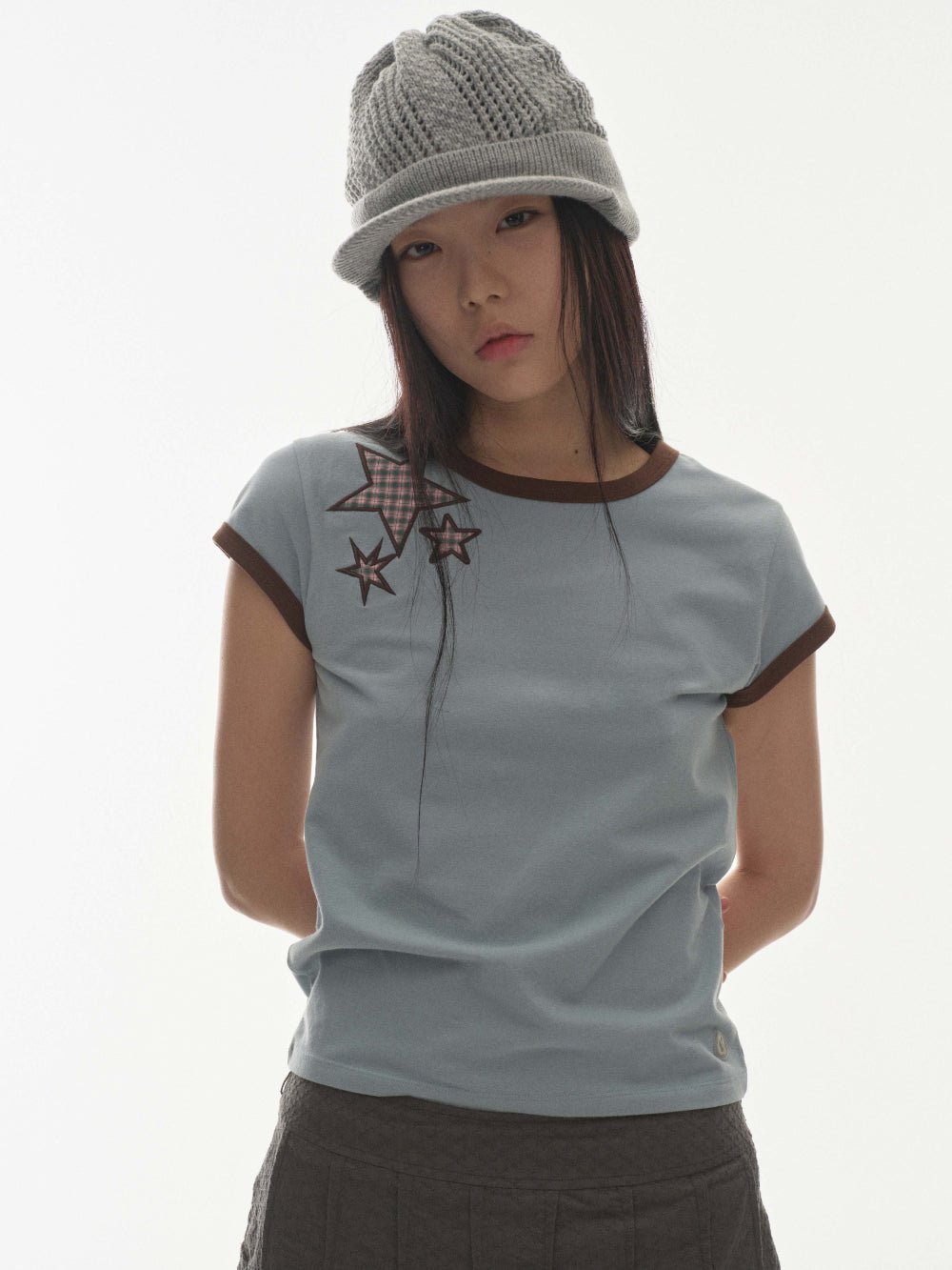 ✪【𝘱𝘳𝘦-𝘰𝘳𝘥𝘦𝘳】coyseio triple star ringer tee (2 color)