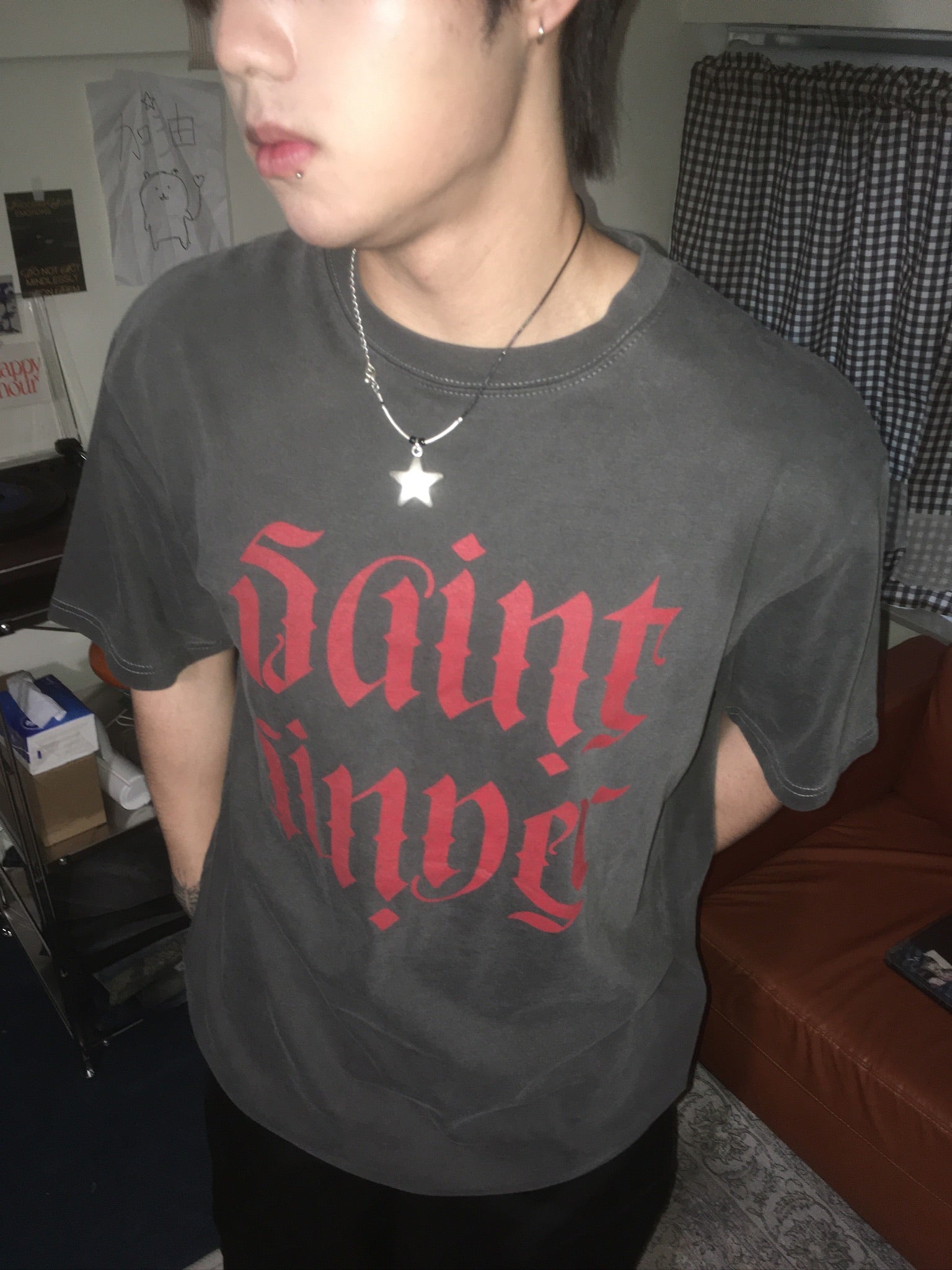 saint washed tee (charcoal)