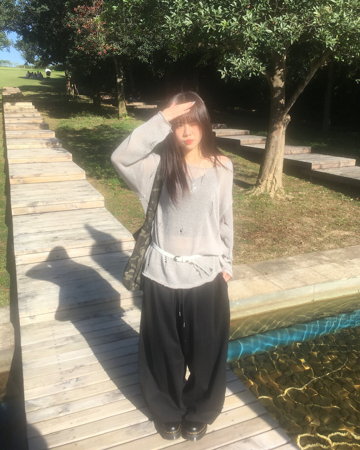 97 patch cotton pants (black)