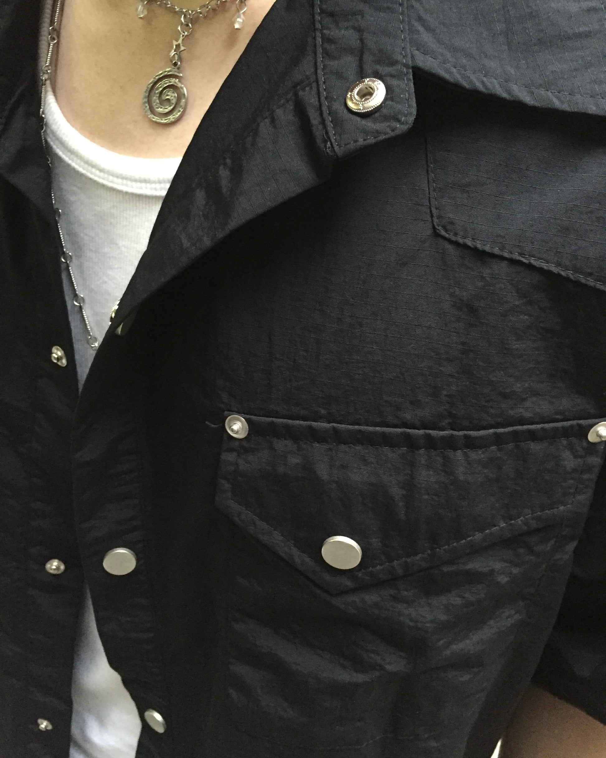 western nylon shirt (black)