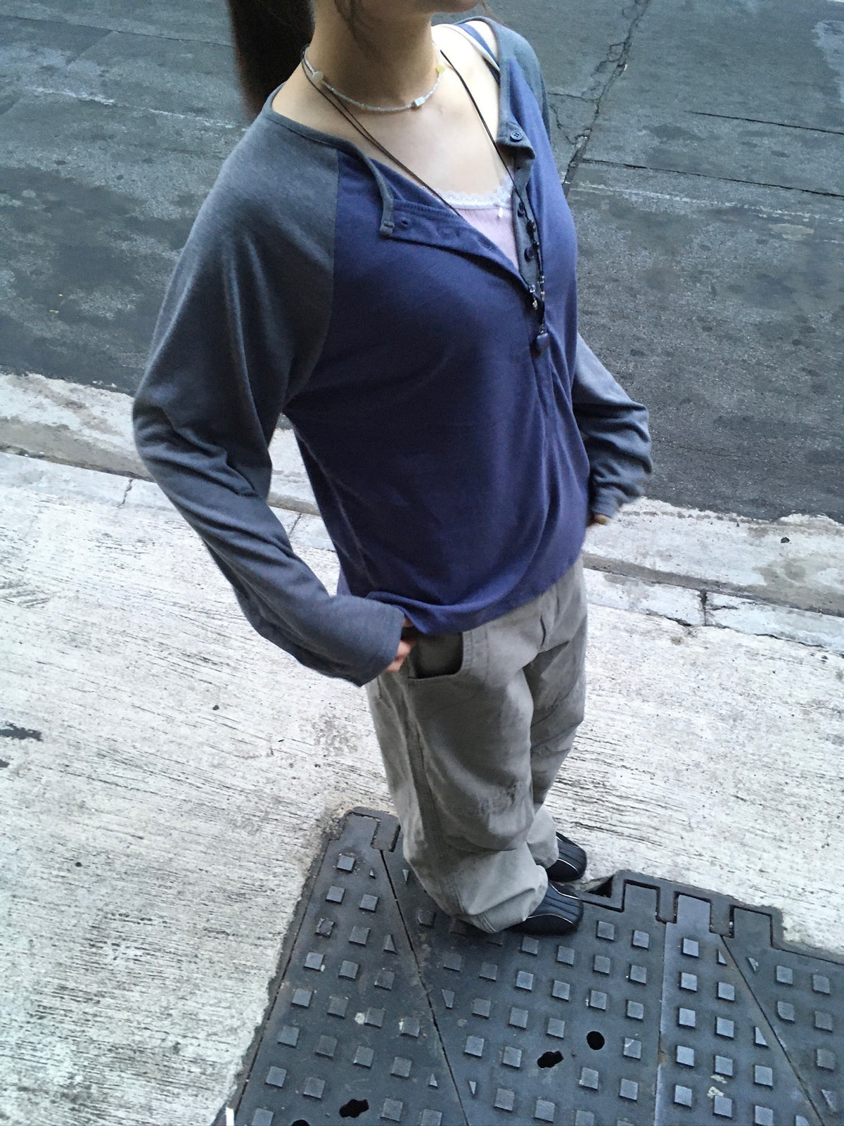 vintage washed cargo pants (beige)