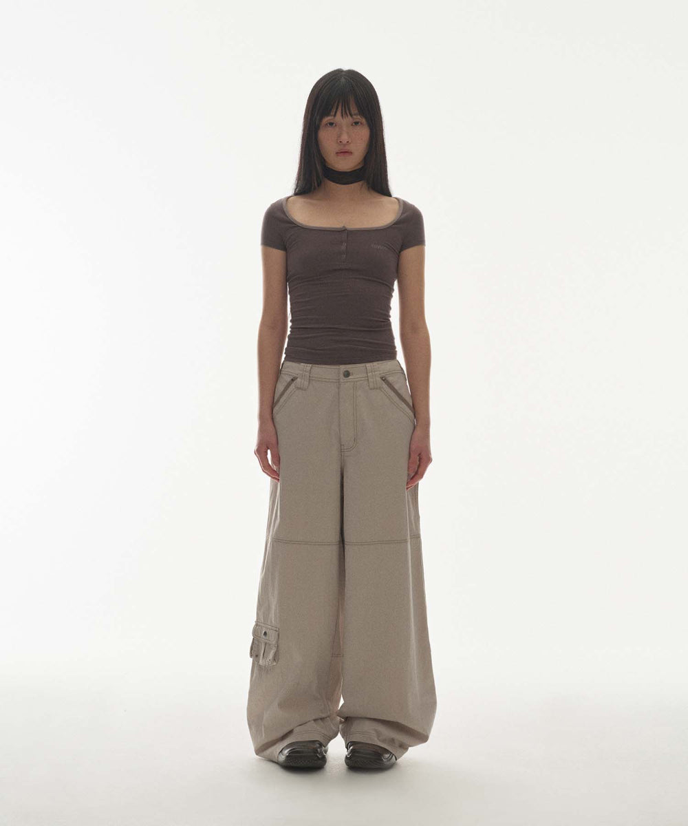✪【𝘱𝘳𝘦-𝘰𝘳𝘥𝘦𝘳】coyseio snap work pants (2 color)