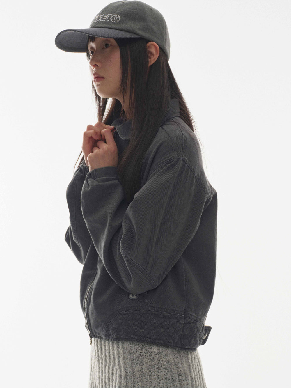 ✪【𝘱𝘳𝘦-𝘰𝘳𝘥𝘦𝘳】coyseio round collar stitch jacket (grey)