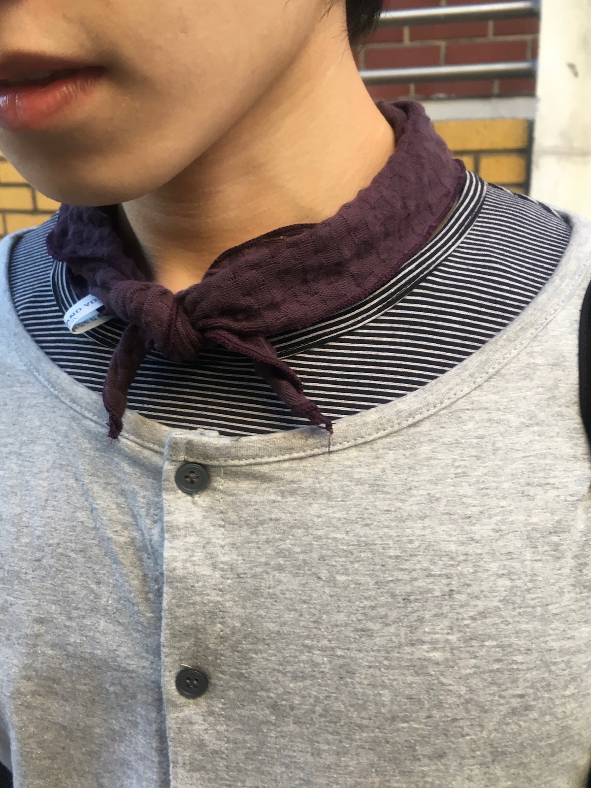 crinkle sheer scarf (purple)