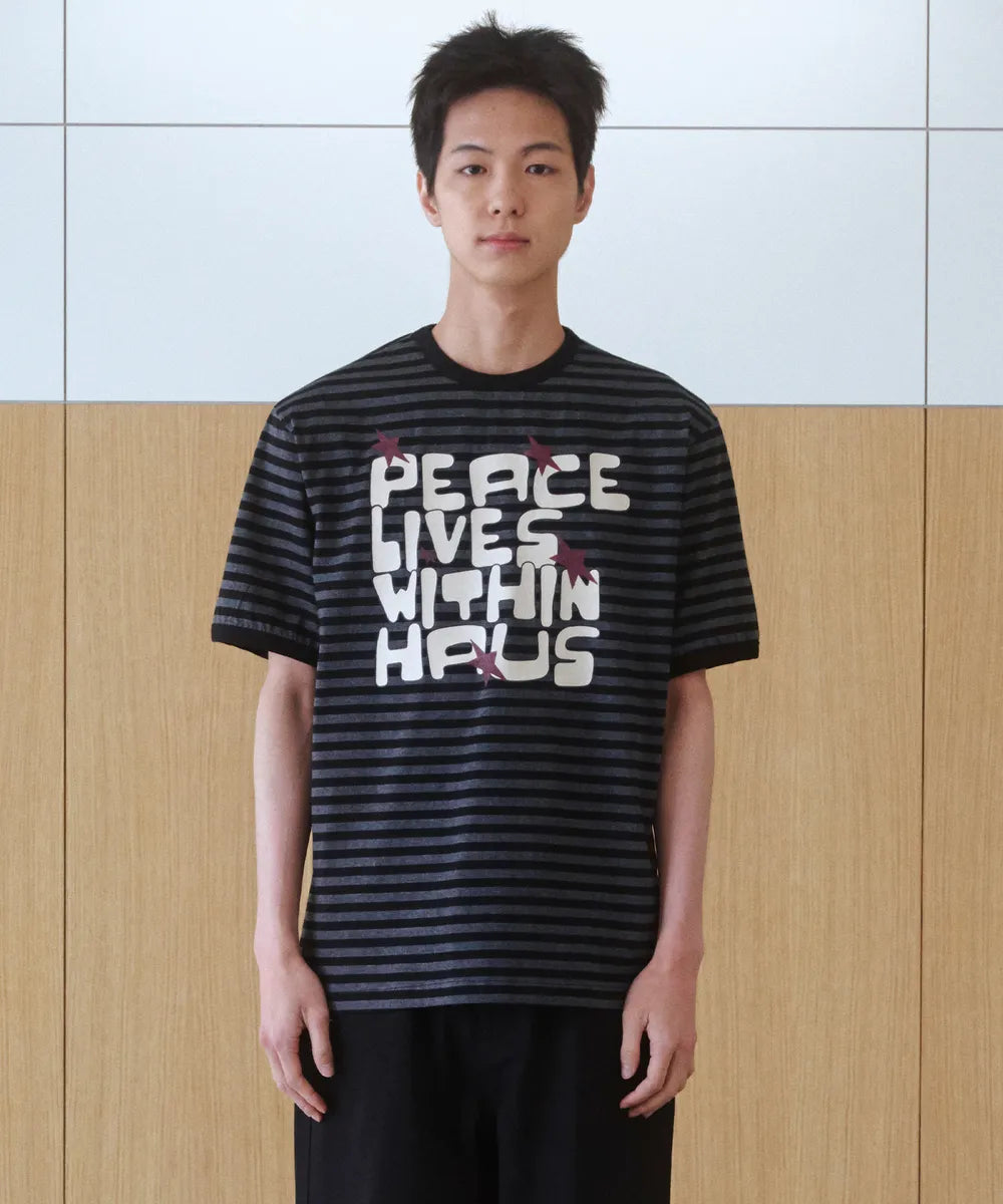 BAUF PEACE RINGER SLIM FIT T-SHIRT (STRIPE BLACK)