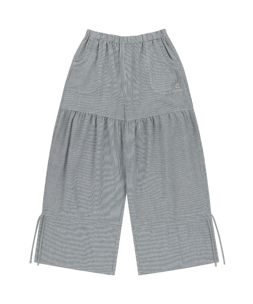 ✪【𝘱𝘳𝘦-𝘰𝘳𝘥𝘦𝘳】coyseio shirring rough stripe pants (light grey)