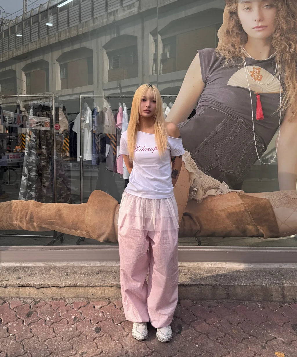 【𝘱𝘳𝘦-𝘰𝘳𝘥𝘦𝘳】SCULPTOR Hook Me Up Layered Tee Pale Pink