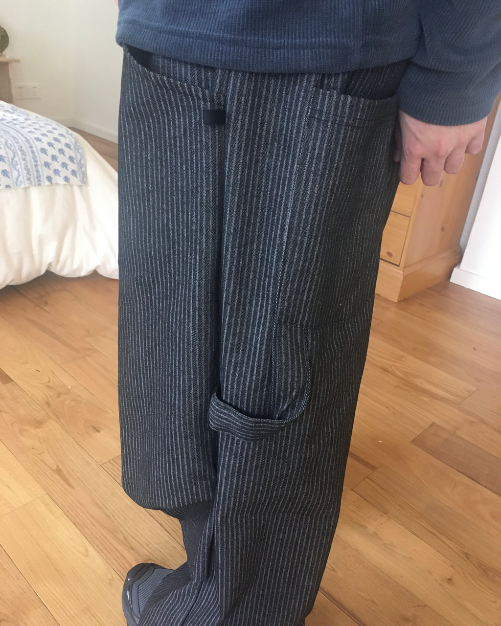 sun striped pants (black)