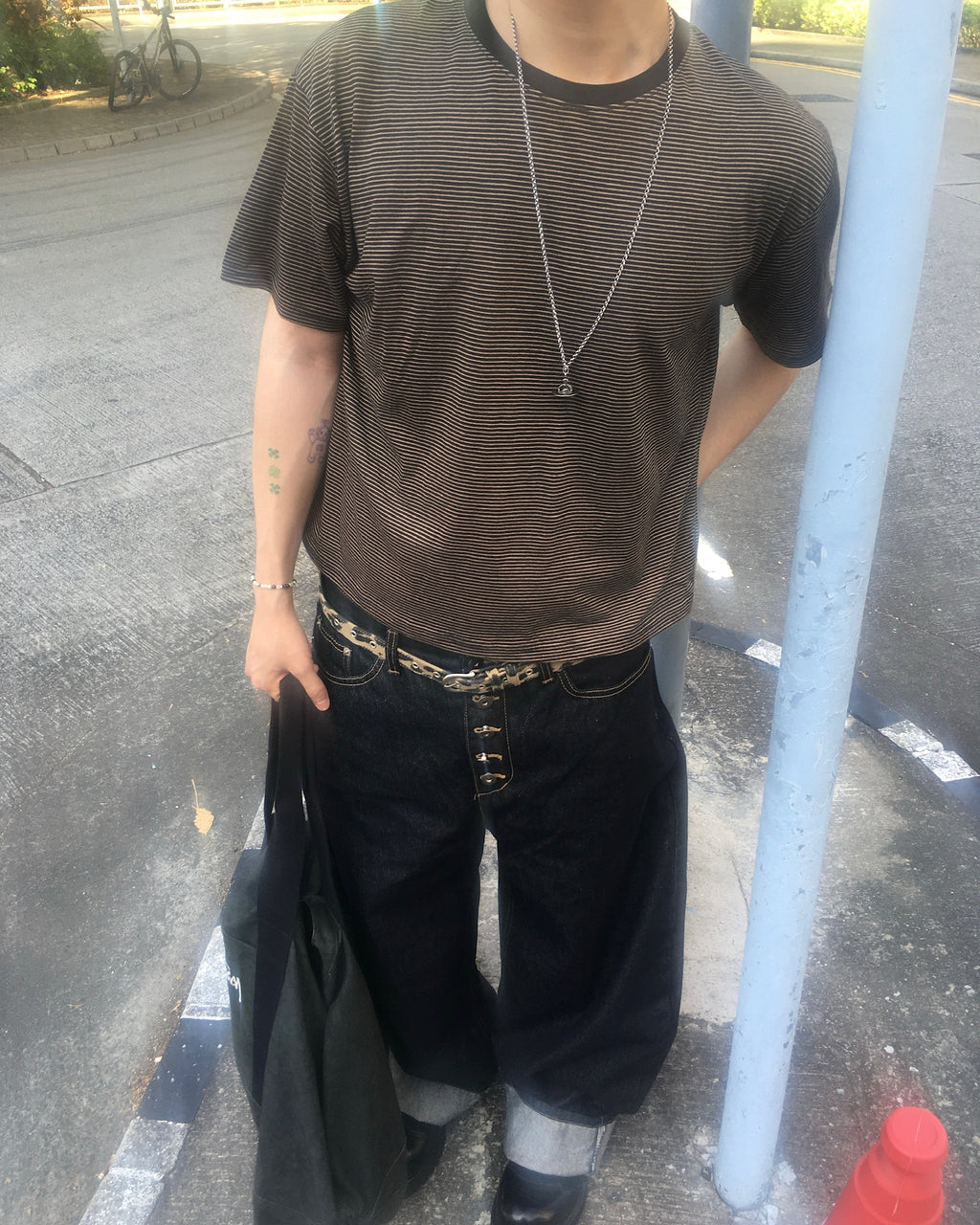 basic striped tee (black)