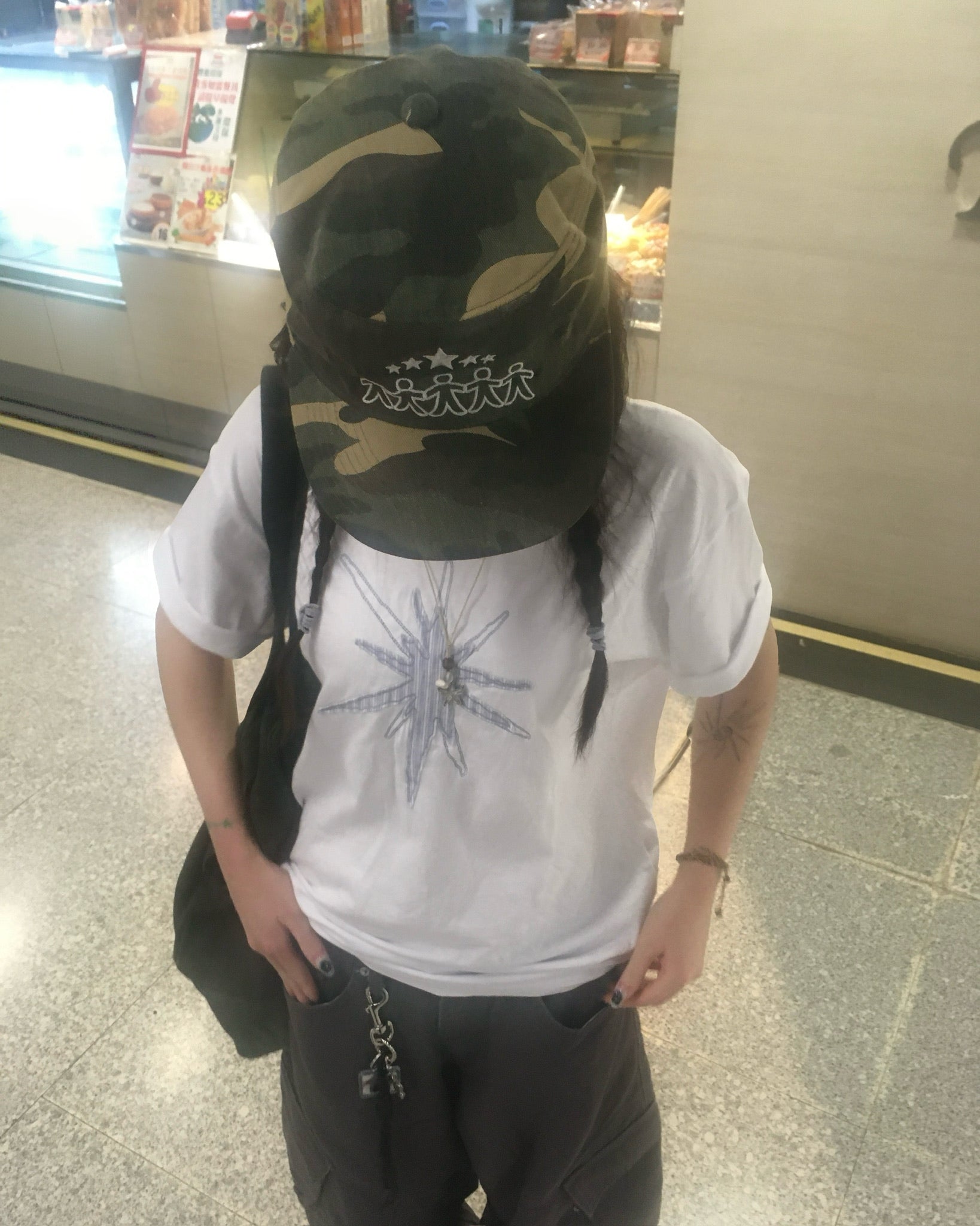 five star pillbox cap (camo)