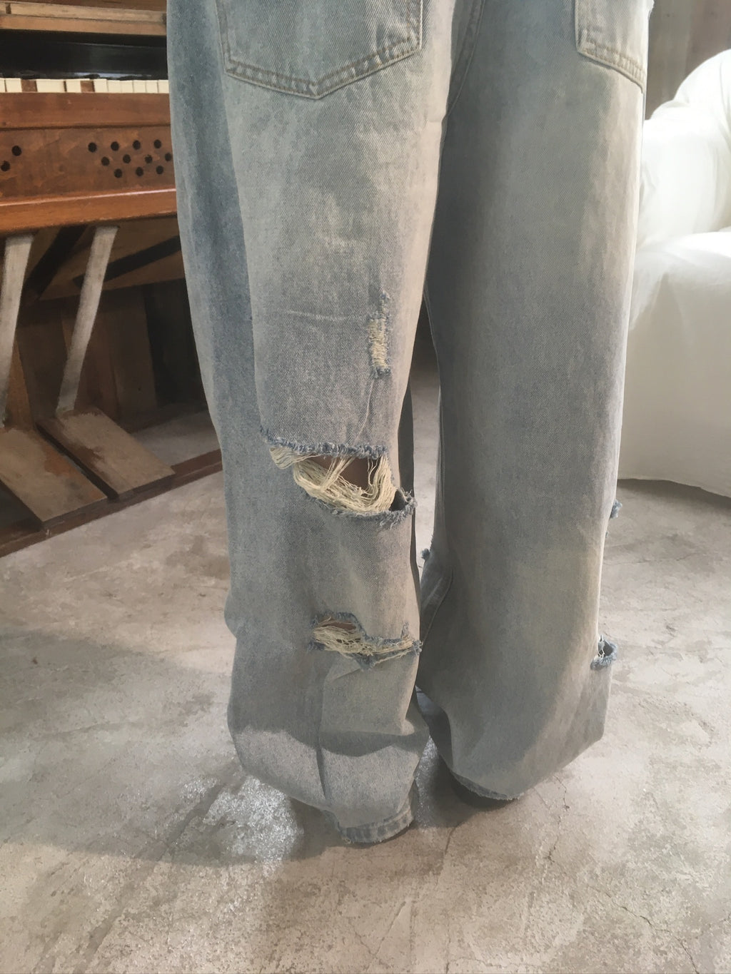 destroyed denim pants