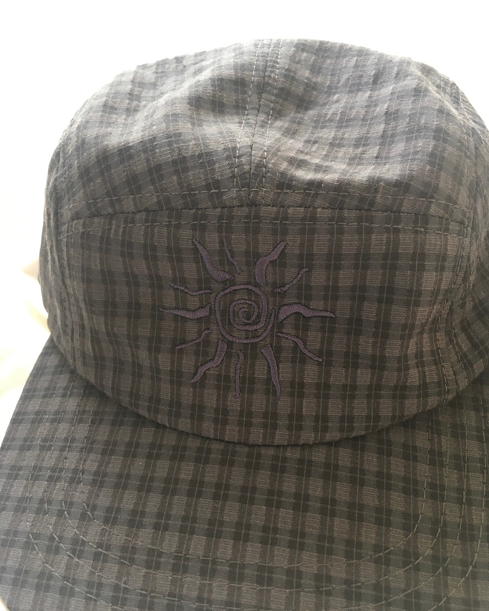 sun checked cap (black)