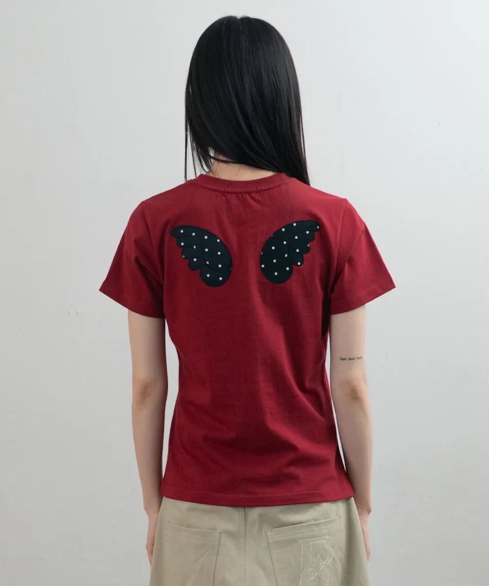 BAUF ANGEL WING SLIM FIT T-SHIRT (RED)