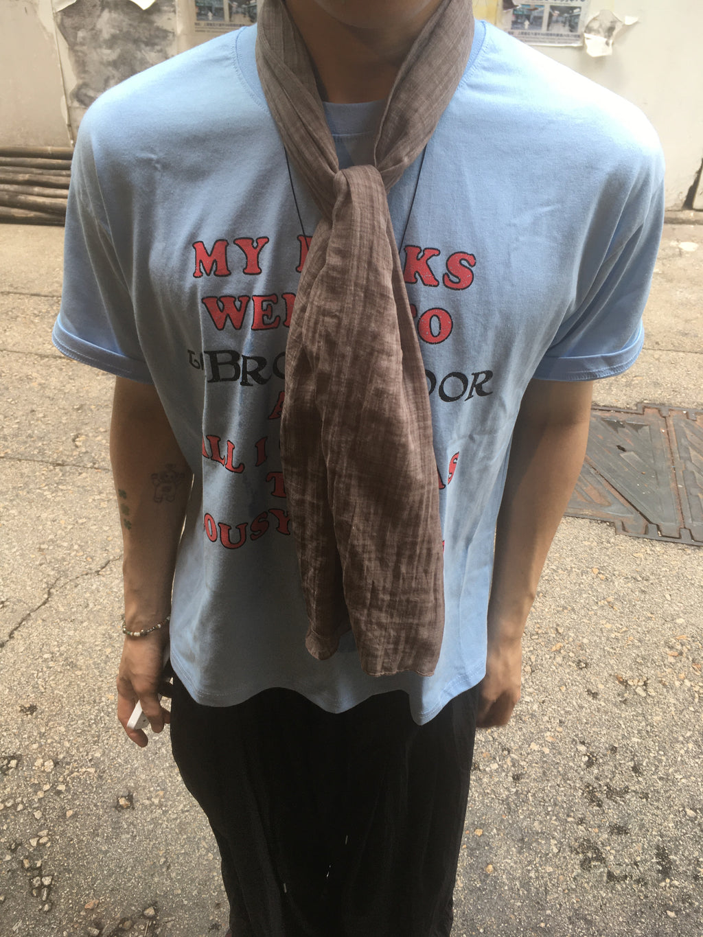 mist check scarf (brown)