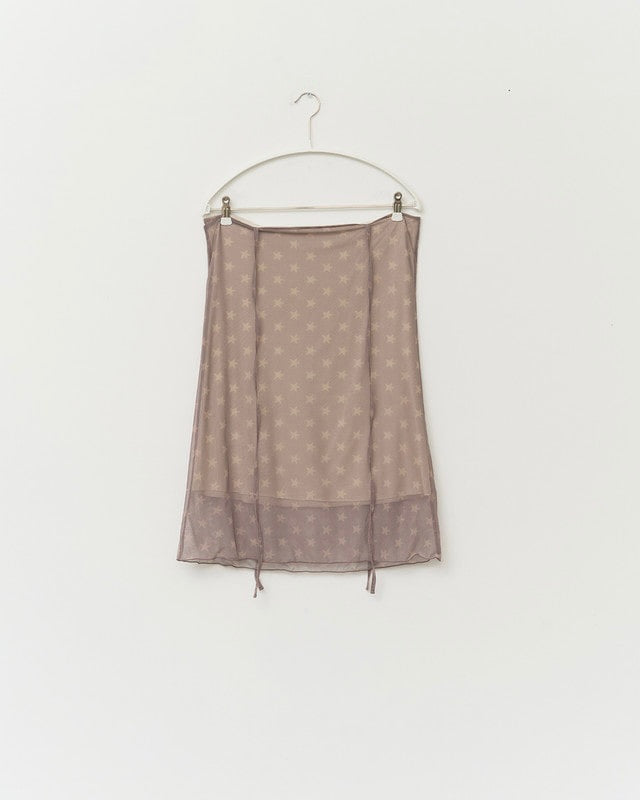 star mesh warp skirt (mauve)