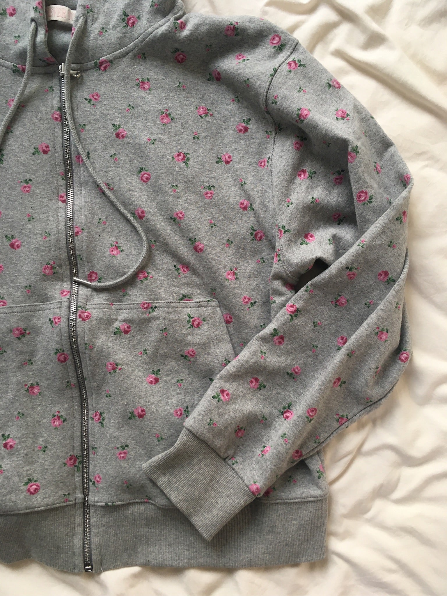 flower zip-up hoodie