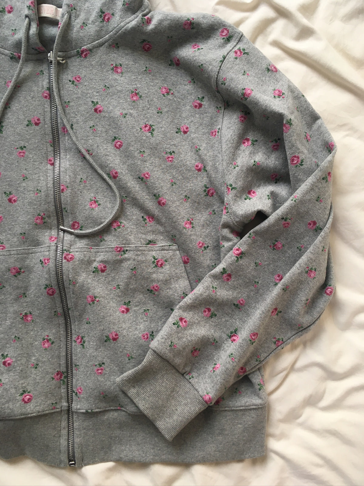 flower zip-up hoodie