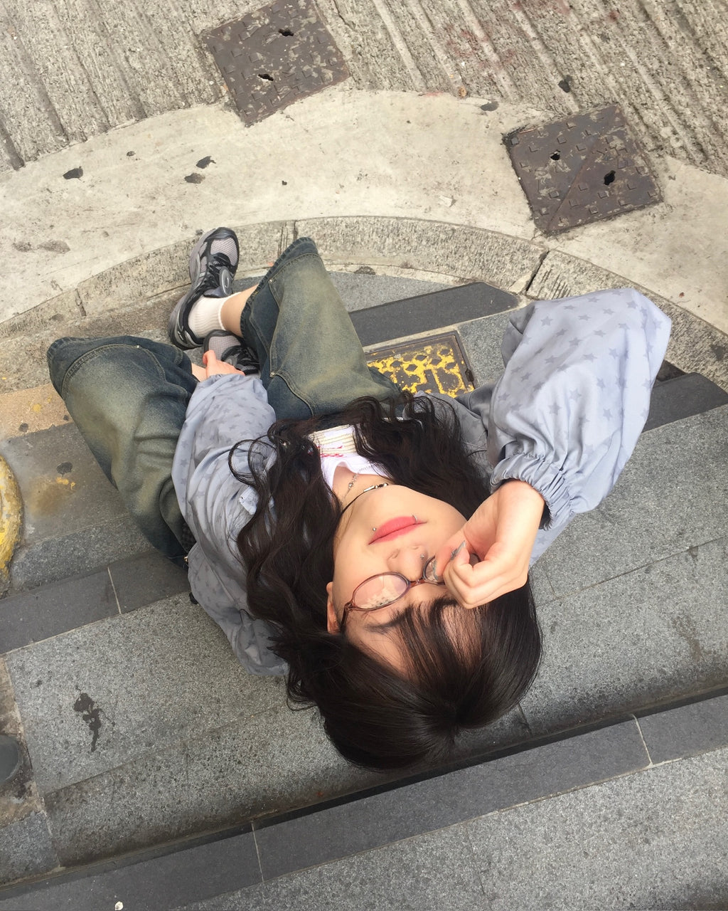 (in stock) star windbreaker jumper (grey)
