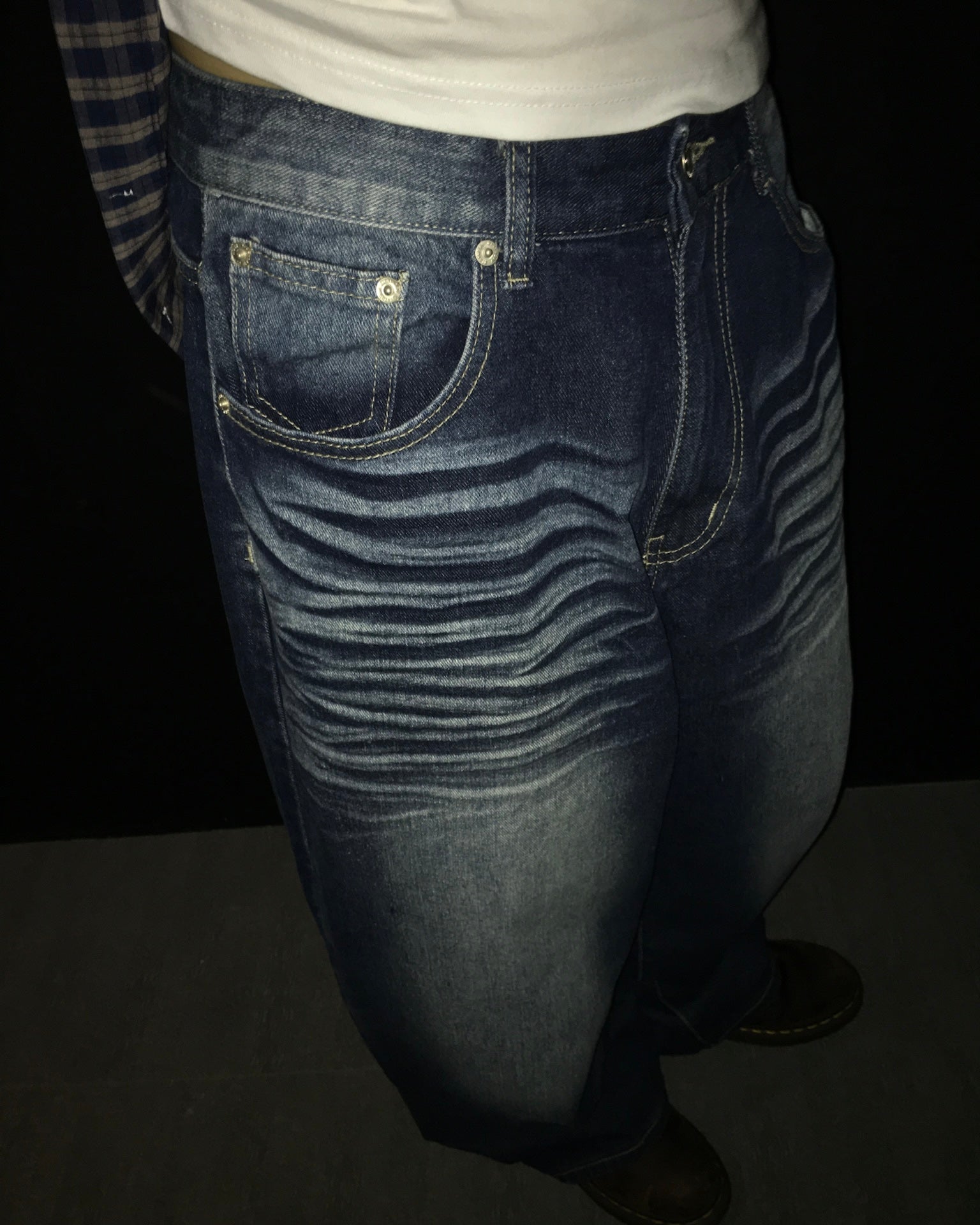 (in stock) simple smoke wide jeans