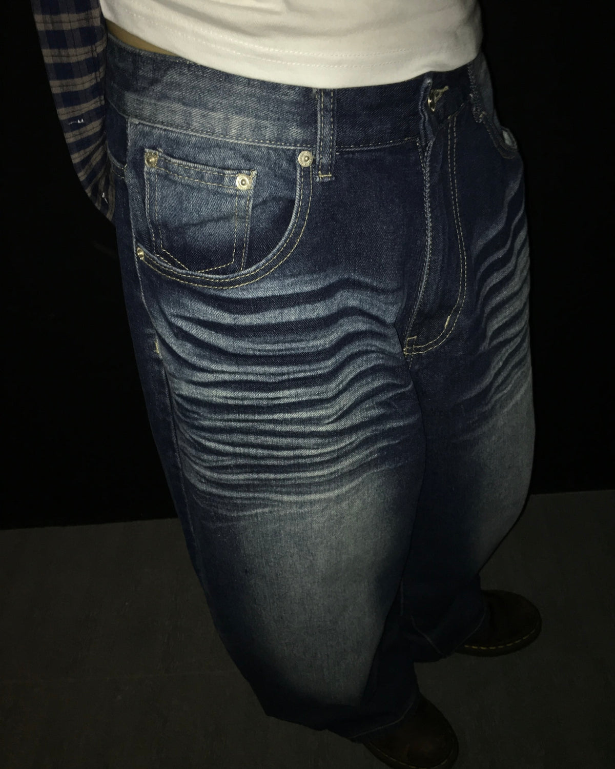simple smoke wide jeans